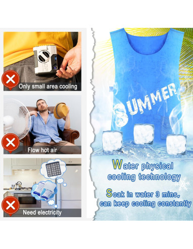 Chaleco Refrigerante PVA Unisex Ajustable para Verano
