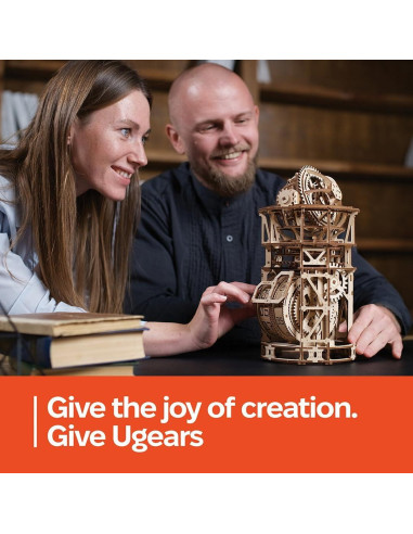Rompecabezas 3D UGEARS Reloj de Mesa Astrónomo DIY 338 Piezas