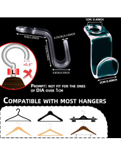 Ganchos Conector de Perchas Pansyling 50PCS Transparente Carga 5kg 2