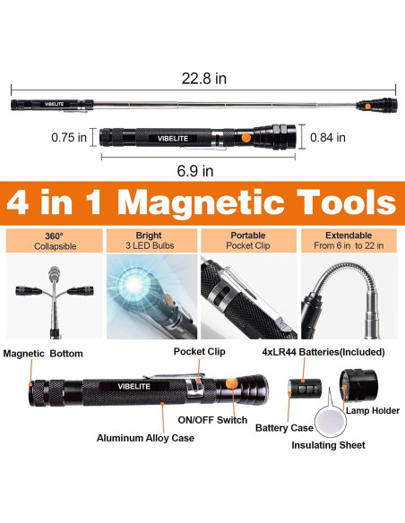 Herramienta Magnética VIBELITE 6 en 1 con Bolígrafos Herramienta Magnética VIBELITE 6 en 1 con Bolígrafos