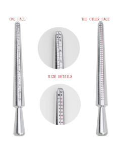 Medidor de Tamaño de Anillo NIUPIKA 27 Piezas Aluminio 2