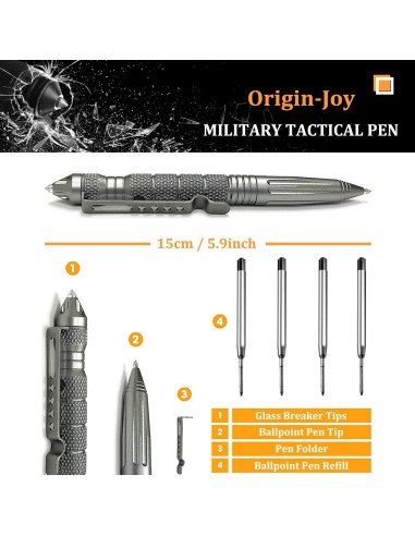 Conjunto de bolígrafos tácticos Origin-Joy 3 Piezas Gris