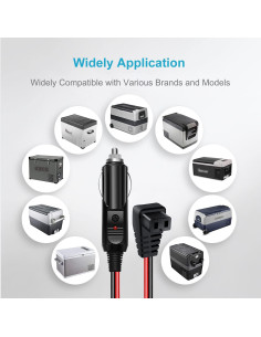 Cable de Refrigerador de Coche Cllena 3m 12V/24V Alta Resistencia 2