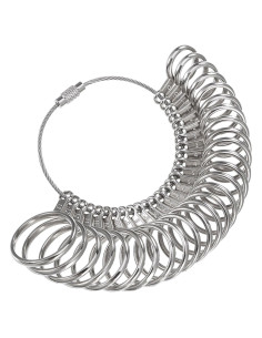 Calibrador de Anillo Mudder Acero Inoxidable 27 Pcs Tamaños 1-13