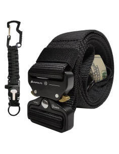 Cinturón Táctico de Dinero PuPeiLife con Bolsillo Oculto - Negro