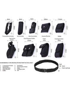 Cinturón Táctico 10 en 1 HUNANBANG Negro Ajustable 2