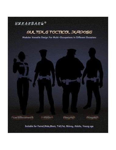 Cinturón Táctico 10 en 1 HUNANBANG Negro Ajustable