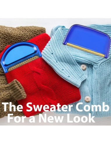 4 Peines Removedores de Pelusas Boao para Suéter Azul