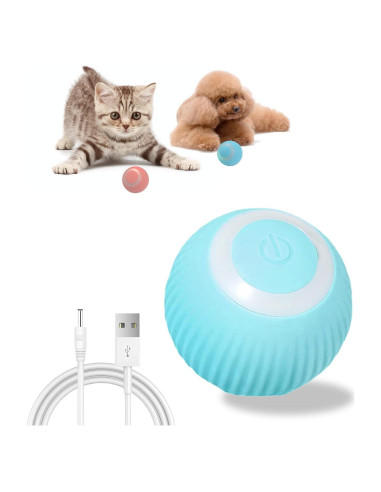 Bola Rodante Automática para Perros y Gatos - Cdipesp Azul