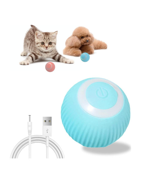 Bola Rodante Automática para Perros y Gatos - Cdipesp Azul