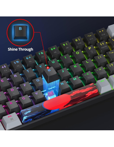 Teclado Mecánico Owpkeenthy 65% RGB Compacto USB