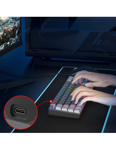 Teclado Mecánico Owpkeenthy 65% RGB Compacto USB
