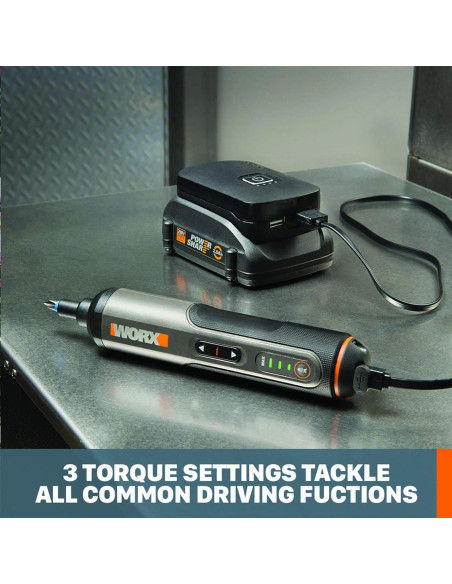 Destornillador Inalámbrico Worx WX240L 4V 300 RPM 12 Puntas