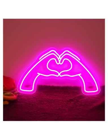 Luz Neon Corazón Rosa ZWEITEC 40x28cm USB Decorativa