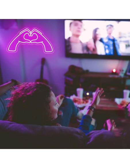 Luz Neon Corazón Rosa ZWEITEC 40x28cm USB Decorativa