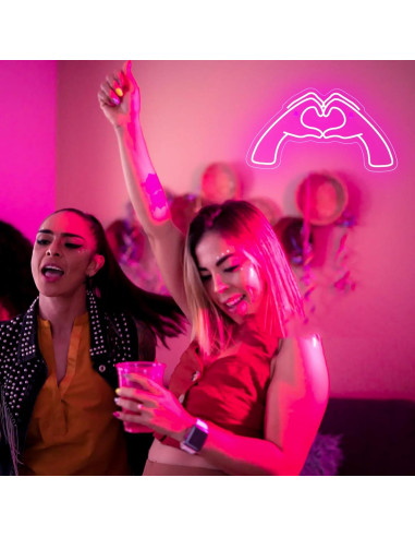 Luz Neon Corazón Rosa ZWEITEC 40x28cm USB Decorativa