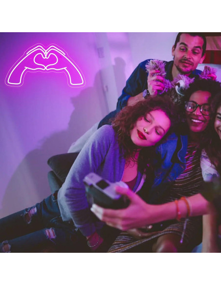 Luz Neon Corazón Rosa ZWEITEC 40x28cm USB Decorativa