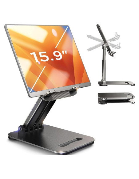 Soporte para Tablet LISEN 2E56 Negro Ajustable Plegable Soporte para Tablet LISEN 2E56 Negro Ajustable Plegable