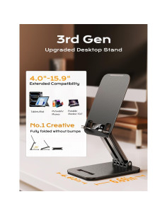 Soporte para Tablet LISEN 2E56 Negro Ajustable Plegable 2