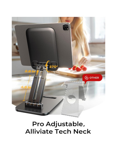 Soporte para Tablet LISEN 2E56 Negro Ajustable Plegable