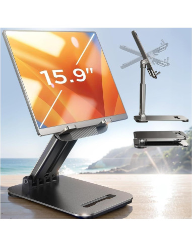 Soporte para Tablet LISEN 2E56 Negro Ajustable Plegable