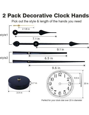 Reloj de Pared DIY EMOON con Manecillas Grandes y Motor
