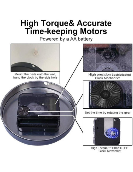 Reloj de Pared DIY EMOON con Manecillas Grandes y Motor