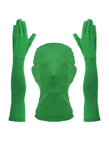 Guantes y Capucha Chroma Key Cosmos para Video Verde
