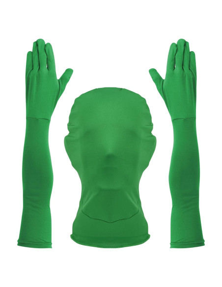 Guantes y Capucha Chroma Key Cosmos para Video Verde