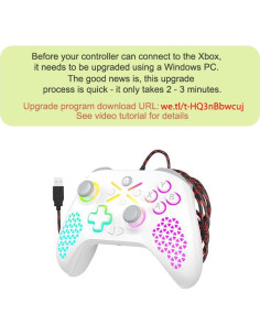 Controlador Inalámbrico RGB Xbox + 10 pies de cable + Audio 3.5mm 2