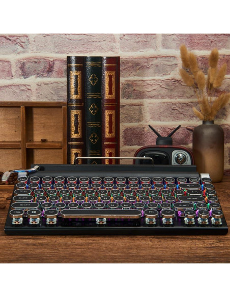 Teclado Mecánico Retro 7KEYS TW1867 Bluetooth Negro