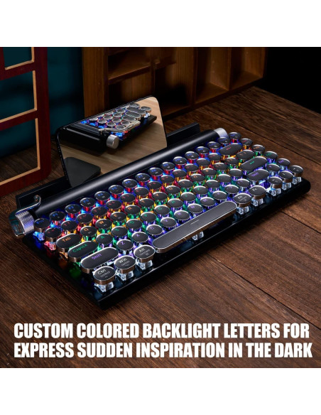 Teclado Mecánico Retro 7KEYS TW1867 Bluetooth Negro