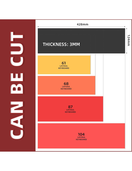 YIMAGUJRX Espuma Amortiguadora para Teclado Mecánico 42.8x12.4cm