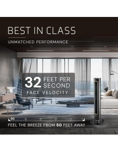 Ventilador de Torre Lasko Pinnacle 40" DC, Silencioso 24dB 2