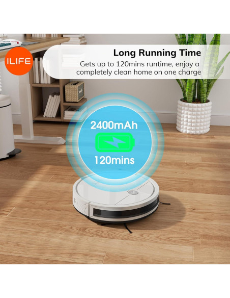 Aspiradora Robot ILIFE X3, Succión 3000Pa, 120 Min, Control APP