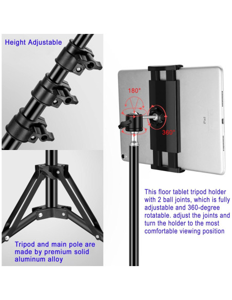 Soporte de trípode SAMHOUSING para iPad ajustable 165 cm
