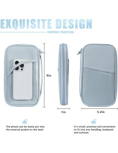 Billetera de Pasaporte Scandihome Azul RFID Organizador Familiar 2