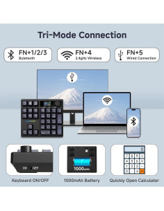 Teclado Numérico Mecánico Inalámbrico ZMX TD31Pro 30 Teclas RGB 2