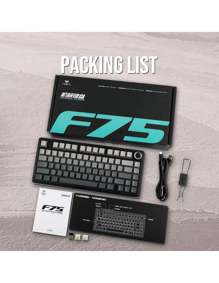 Teclado Mecánico EPOMAKER F75 Inalámbrico 75% RGB