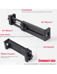 Adaptador de Montaje en Trípode Teefeet JLP-1 para iPad y Teléfonos 2