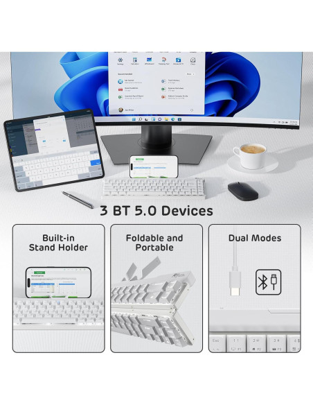 Teclado Mecánico Plegable RK Royal Kludge F68 Inalámbrico