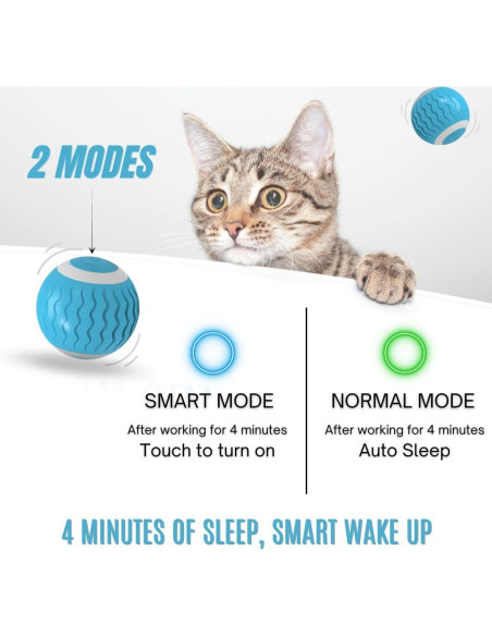 Bola Interactiva para Gatos Yige Naranja LED Recargable