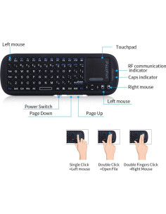 Teclado Inalámbrico Mini iPazzPort KP-810-19S con Touchpad 2