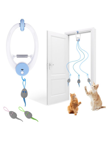 Juguete Interactivo para Gatos Kezlume con 3 Ratones y Cuerda