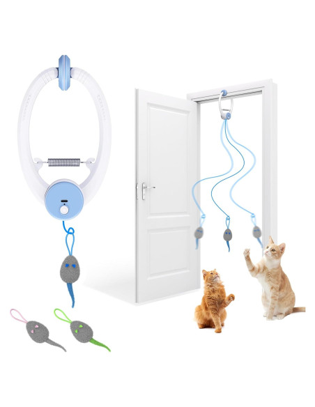 Juguete Interactivo para Gatos Kezlume con 3 Ratones y Cuerda