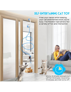 Juguete Interactivo para Gatos Kezlume con 3 Ratones y Cuerda 2