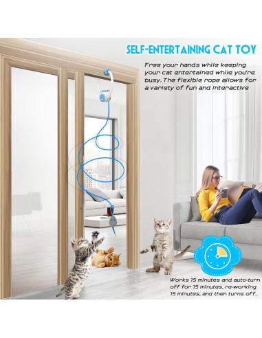 Juguete Interactivo para Gatos Kezlume con 3 Ratones y Cuerda