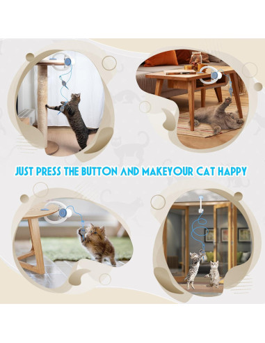 Juguete Interactivo para Gatos Kezlume con 3 Ratones y Cuerda