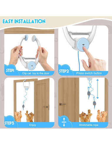 Juguete Interactivo para Gatos Kezlume con 3 Ratones y Cuerda