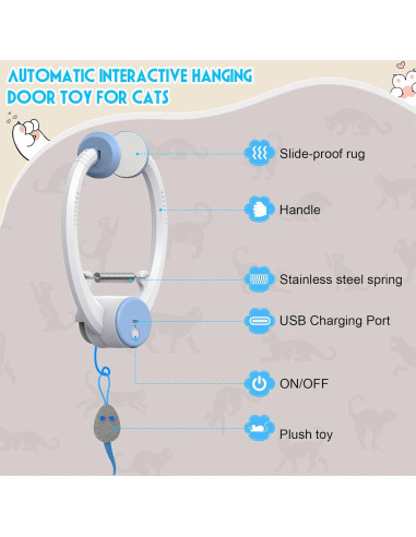 Juguete Interactivo para Gatos Kezlume con 3 Ratones y Cuerda